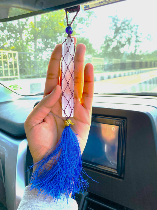 Selenite Evil Eye Car Hanging