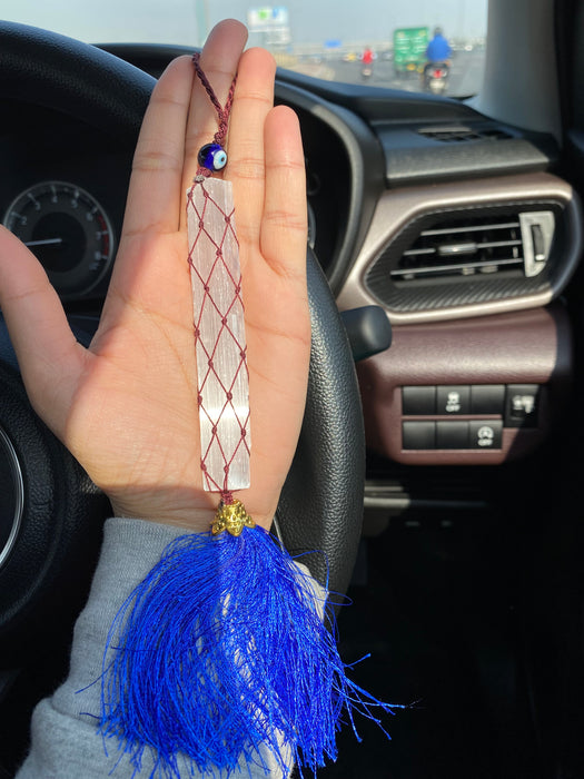 Selenite Evil Eye Car Hanging