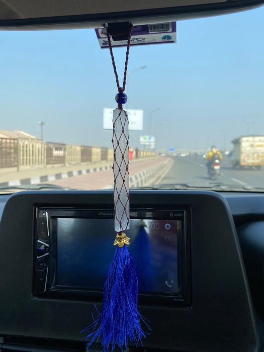 Selenite Evil Eye Car Hanging