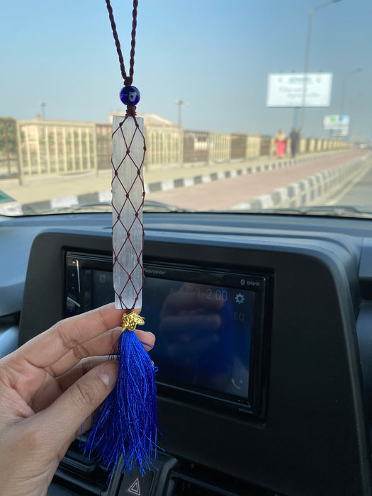 Selenite Evil Eye Car Hanging