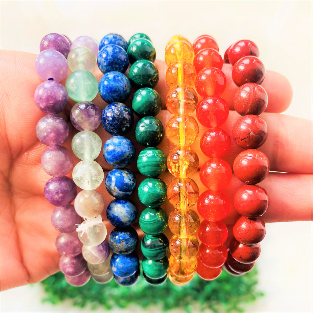 Rainbow Chakra Beads Adjustable String Bracelets – threddies